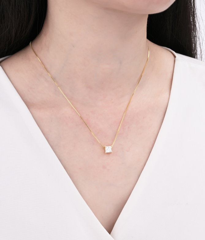 925 Silver Moissanite Necklace 1 CT. VVS1 D