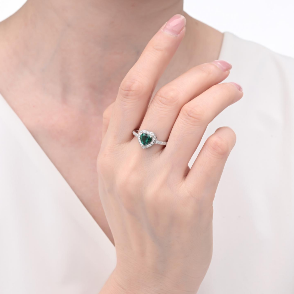 925 Silver Moissanite Rings Heart 6 MM D Color VVS1  1.04 CT