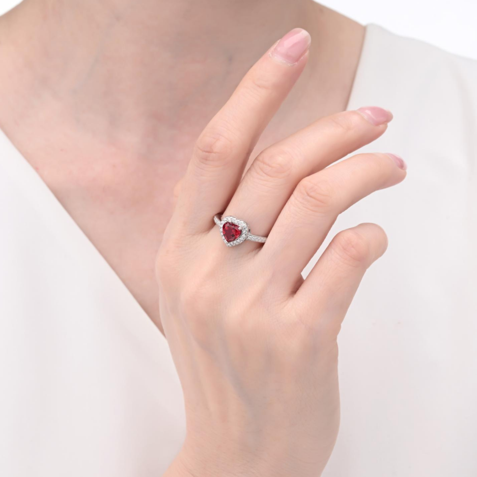 925 Silver Moissanite Rings Heart 6 MM D Color VVS1  1.04 CT