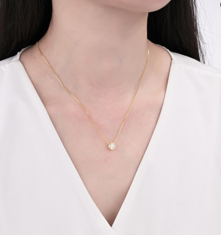 925 Silver Moissanite Necklace 0.5 CT. VVS1 D