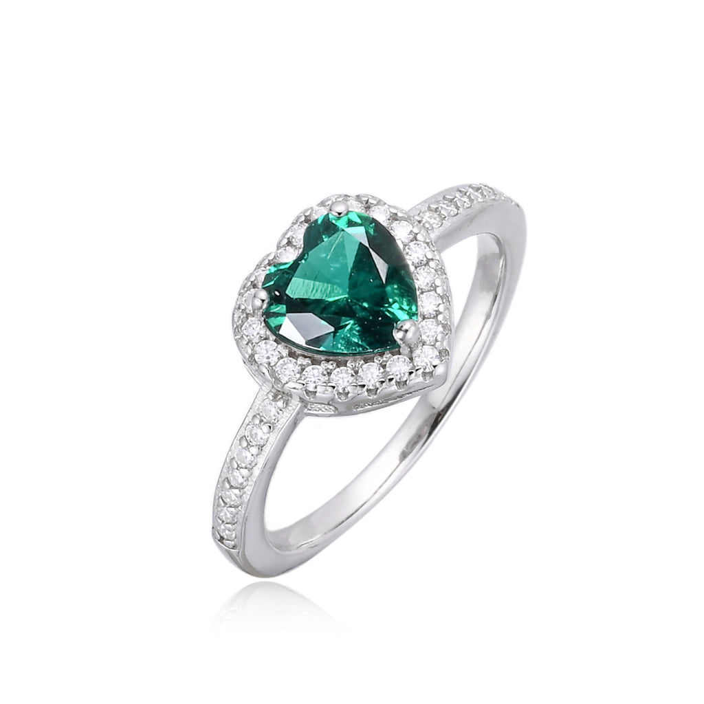 925 Silver Moissanite Rings Heart 6 MM D Color VVS1  1.04 CT