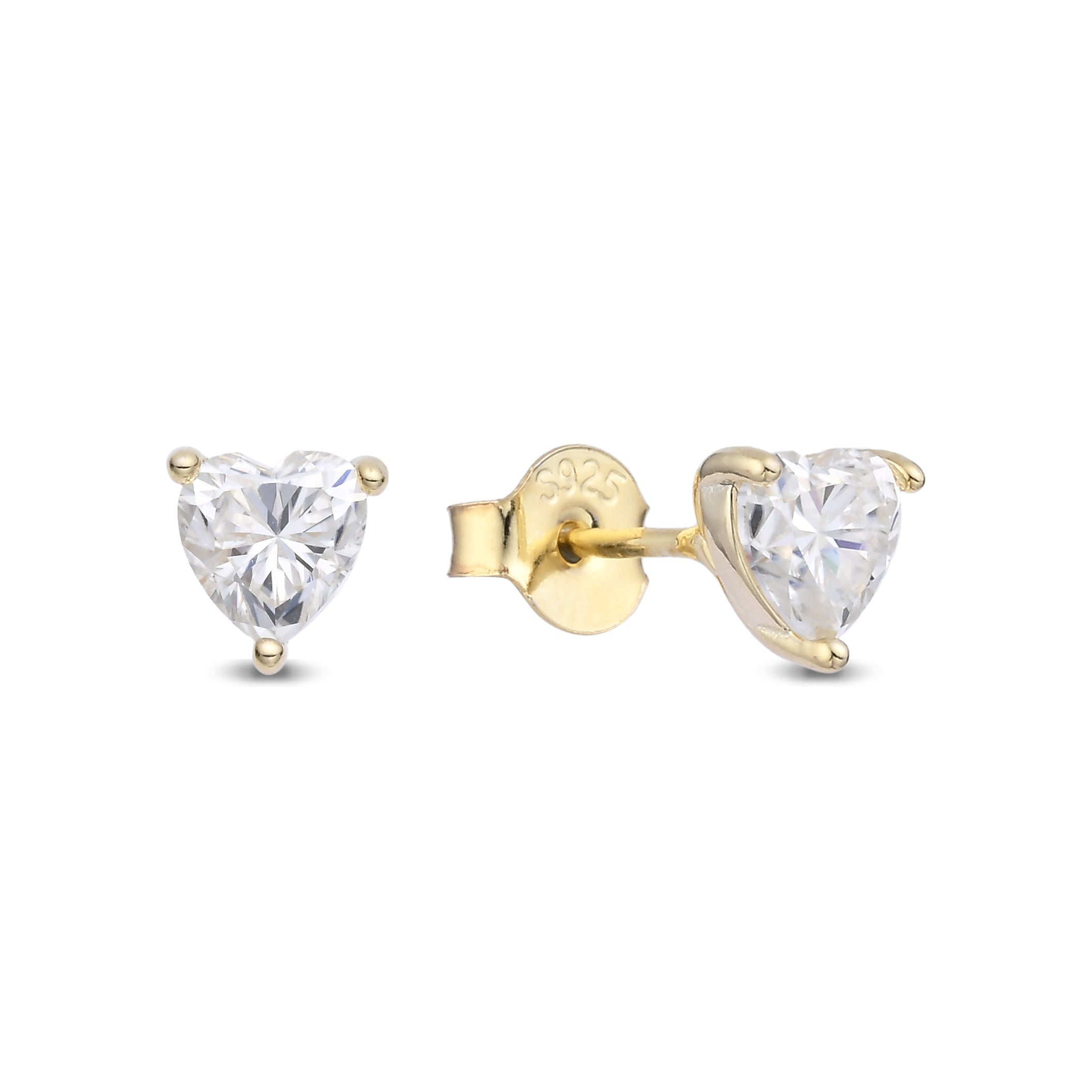 925 Silver Moissanite Earrings Heart 5 MM D Color VVS1  1.0 CT