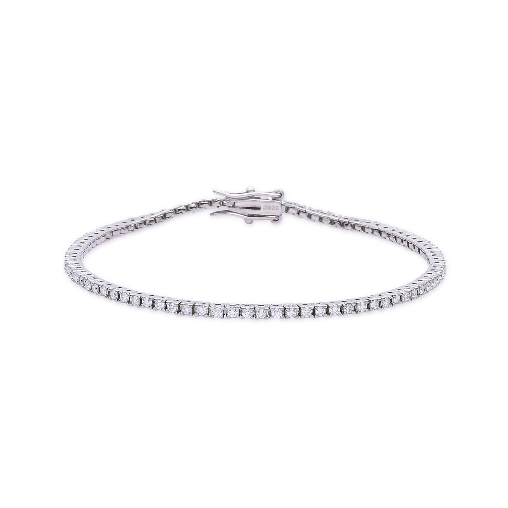 925 Silver Moissanite Bracelets Round 1.5 MM D Color VVS1  1.35 CT