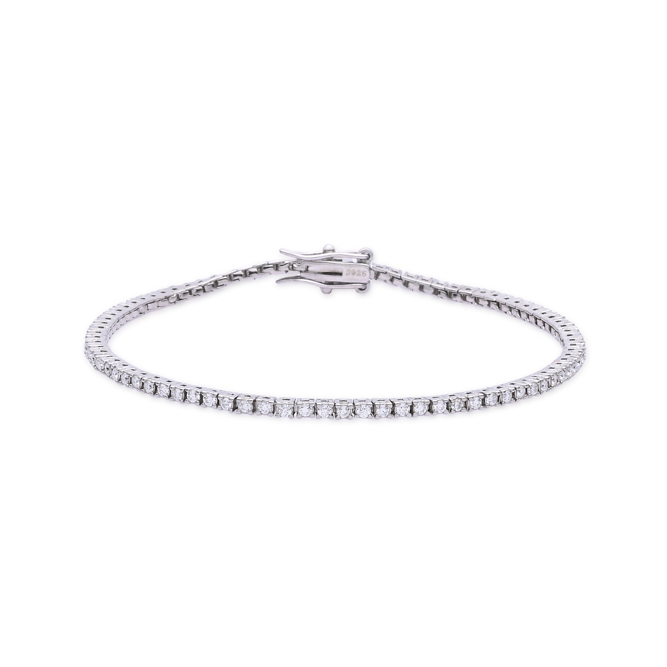 925 Silver Moissanite Bracelets Round 1.5 MM D Color VVS1  1.35 CT