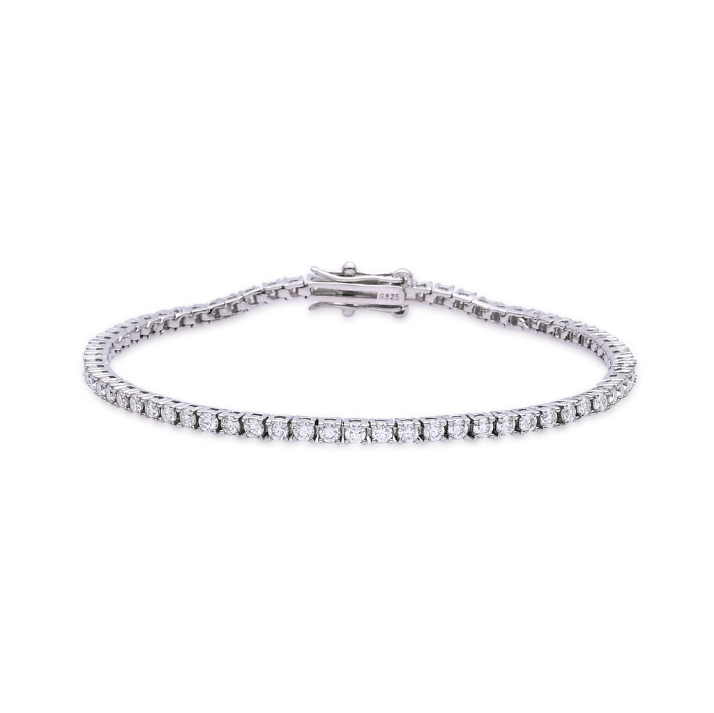 925 Silver Moissanite Bracelets Round 2.25 MM D Color VVS1  3.3 CT