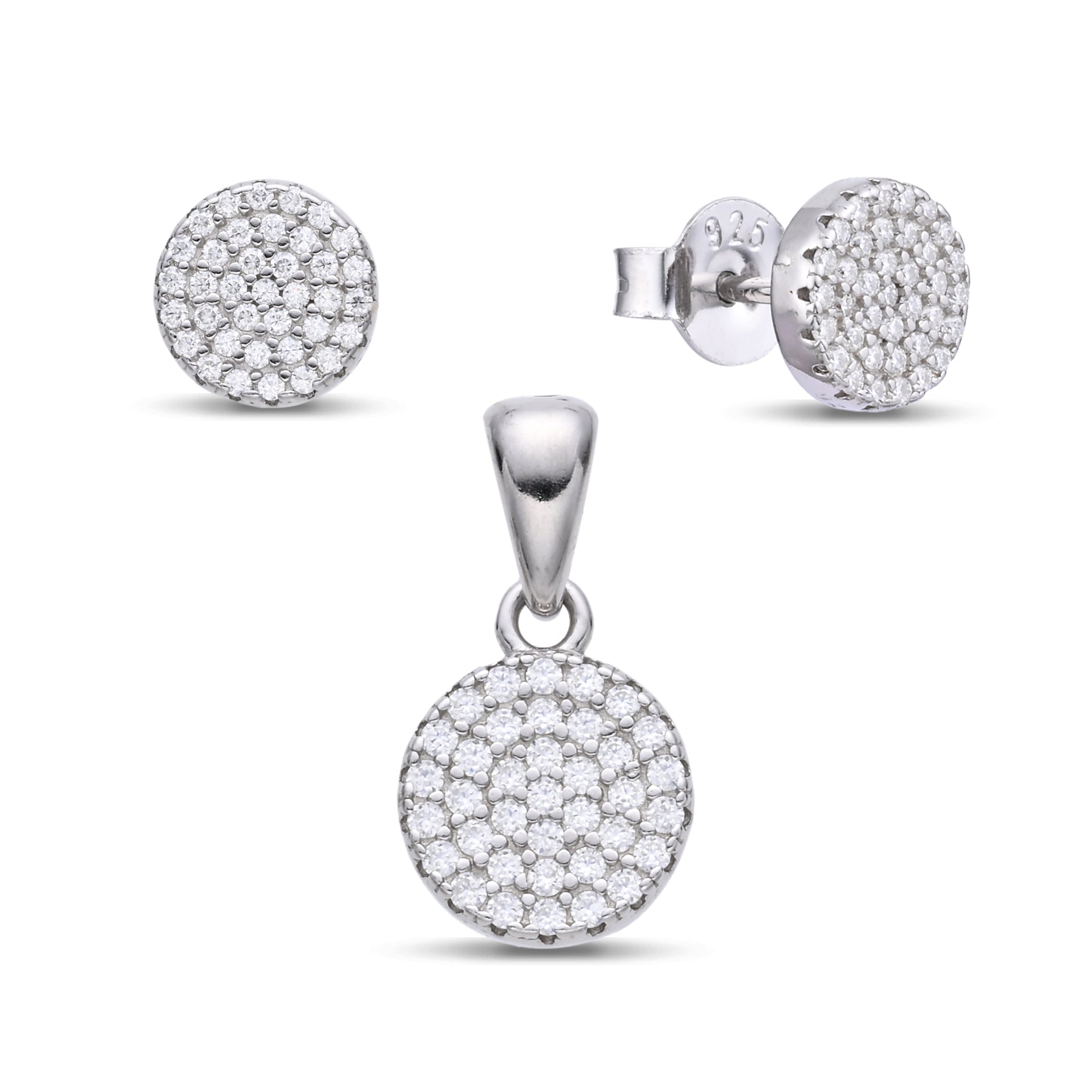 925 Silver Moissanite Earrings & Pendants 0.45 CT. VVS1 D Color