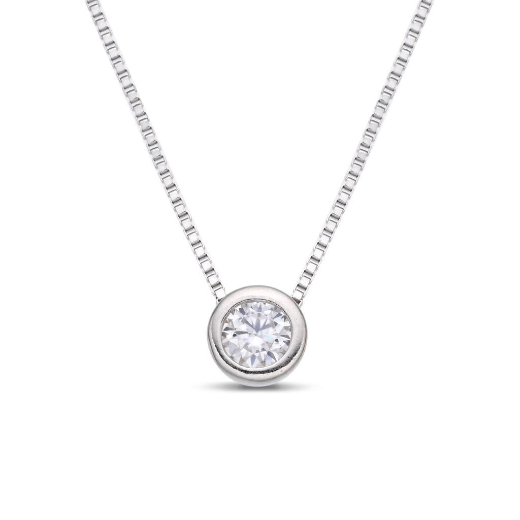 925 Silver Moissanite Necklace 0.3 CT. VVS1 D