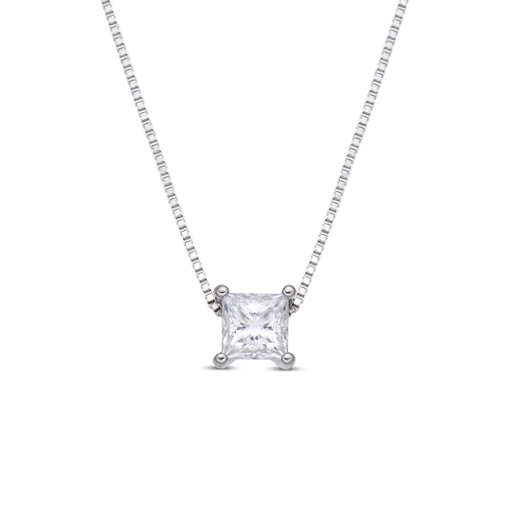 925 Silver Moissanite Necklace 1 CT. VVS1 D
