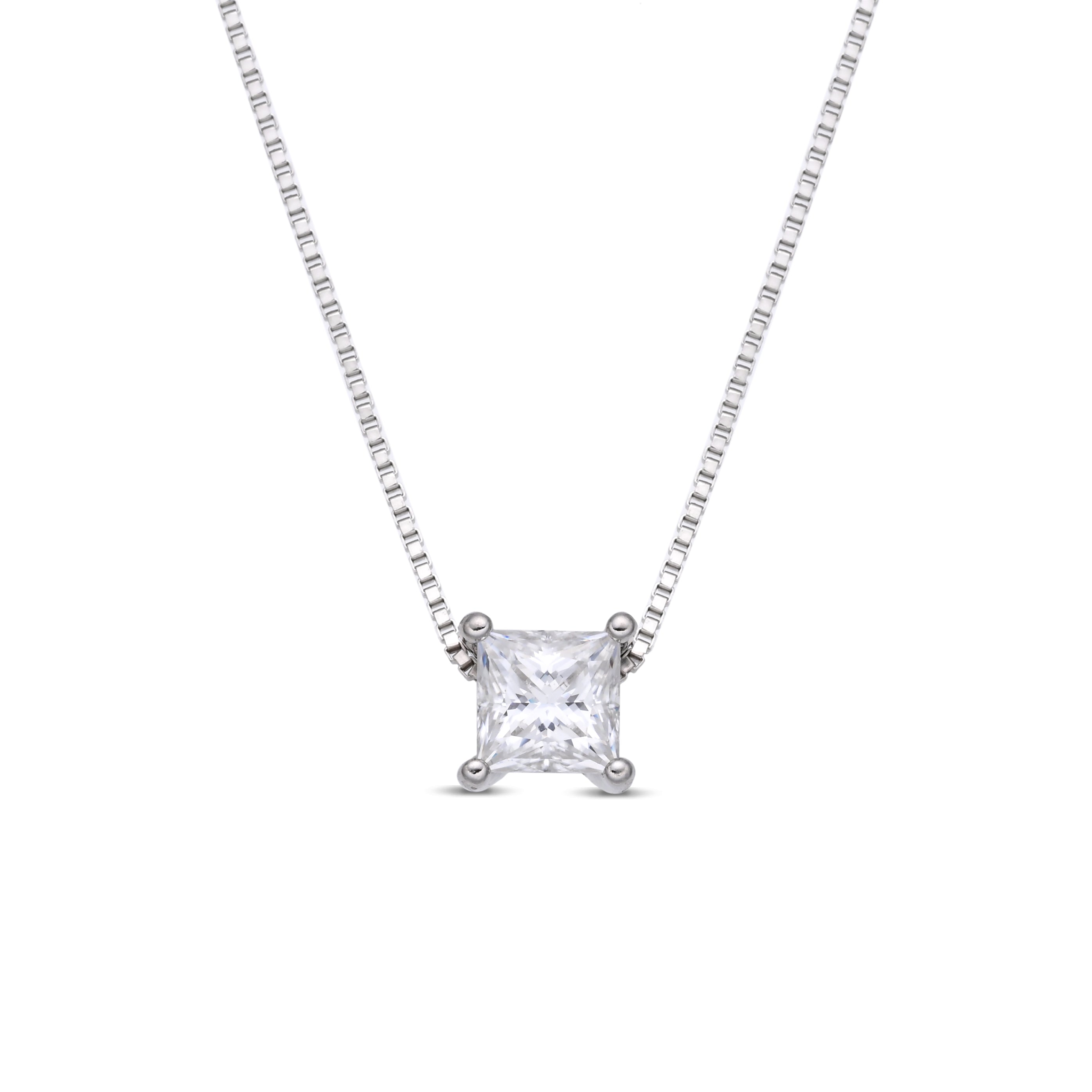925 Silver Moissanite Necklace 1 CT. VVS1 D