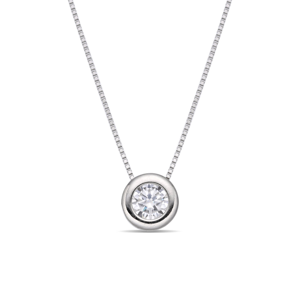 925 Silver Moissanite Necklace 1 CT. VVS1 D