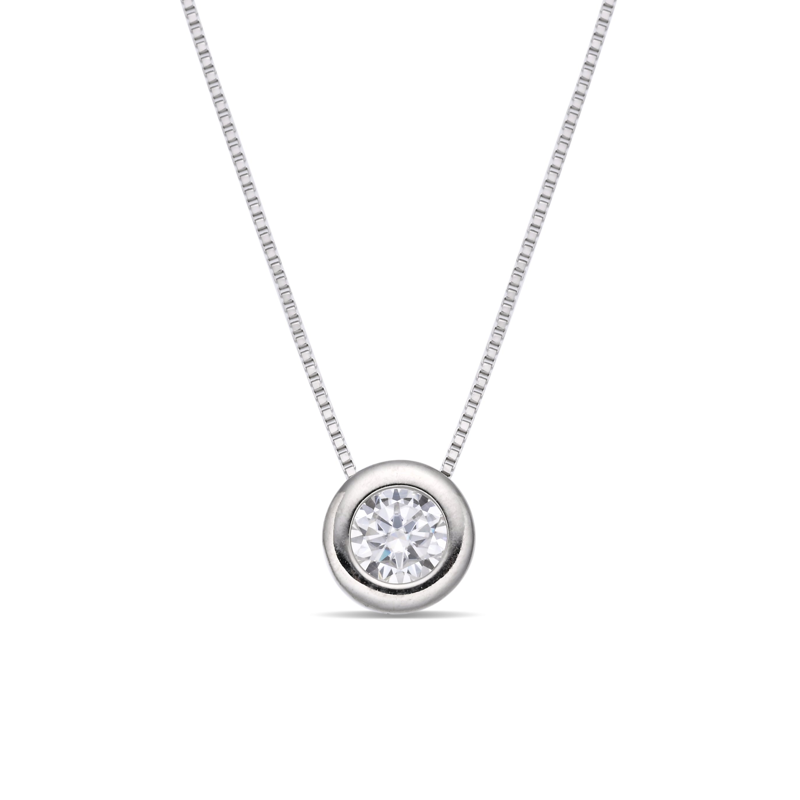 925 Silver Moissanite Necklace 1 CT. VVS1 D