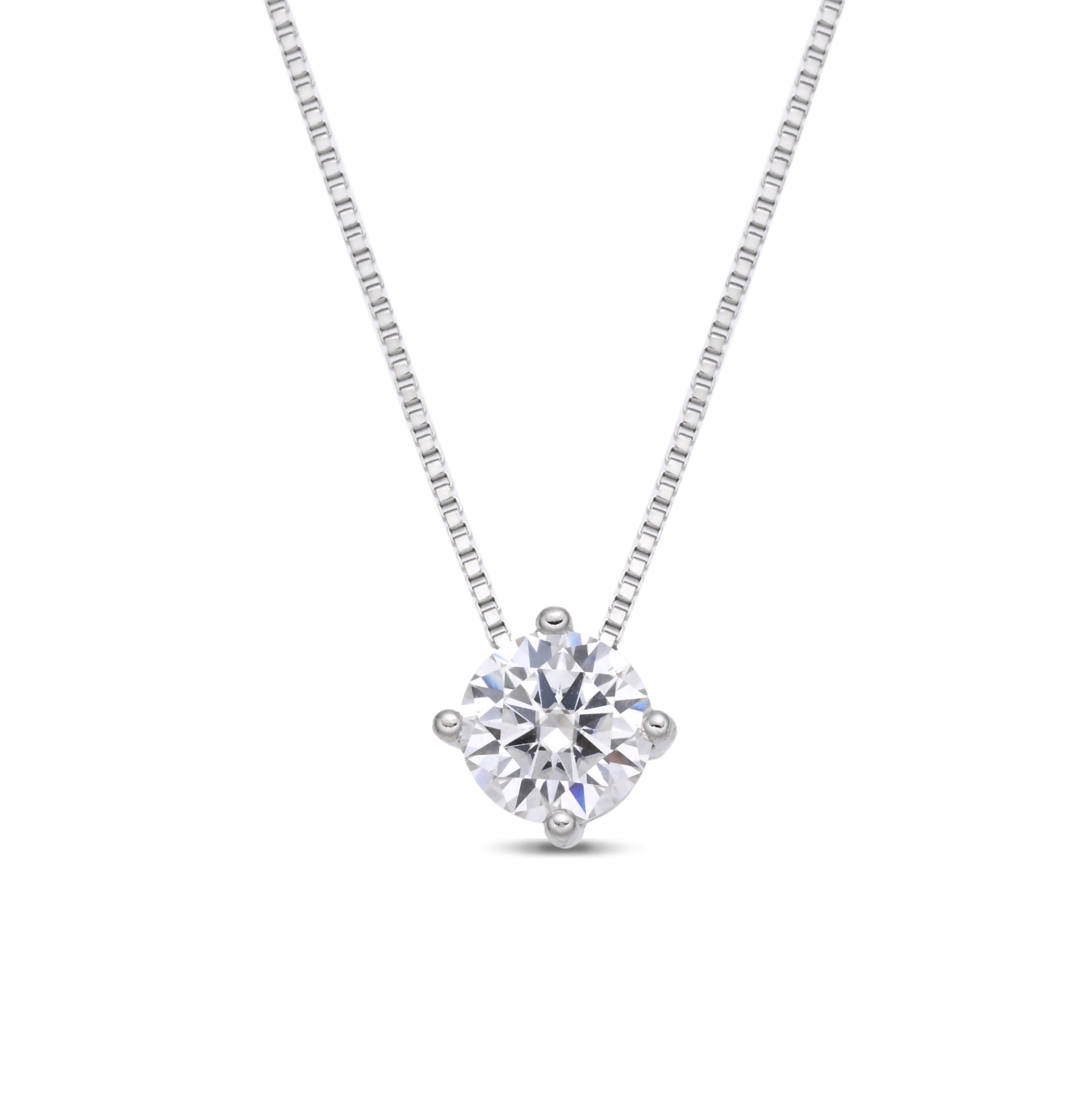 925 Silver Moissanite Necklace  1 CT. VVS1 D