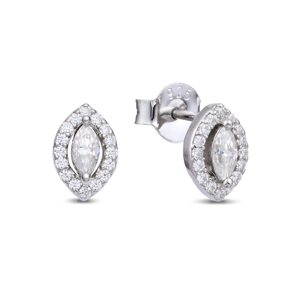 925 Silver Moissanite Earrings 0.6 CT. VVS1 D Color