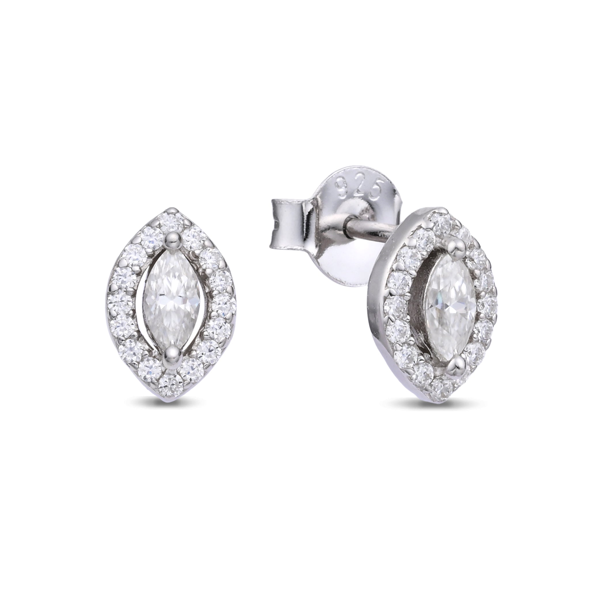 925 Silver Moissanite Earrings 0.6 CT. VVS1 D Color