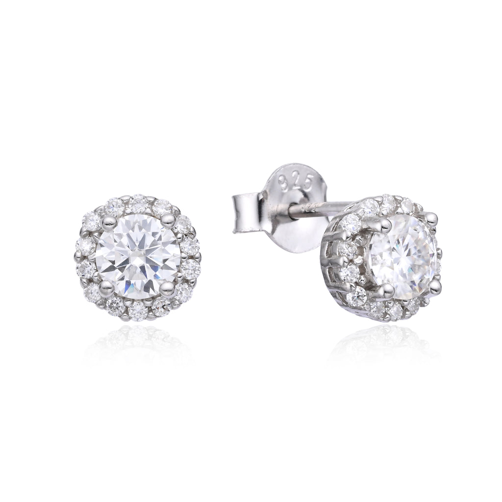 925 Silver Moissanite Earrings 1.3 CT. VVS1 D Color