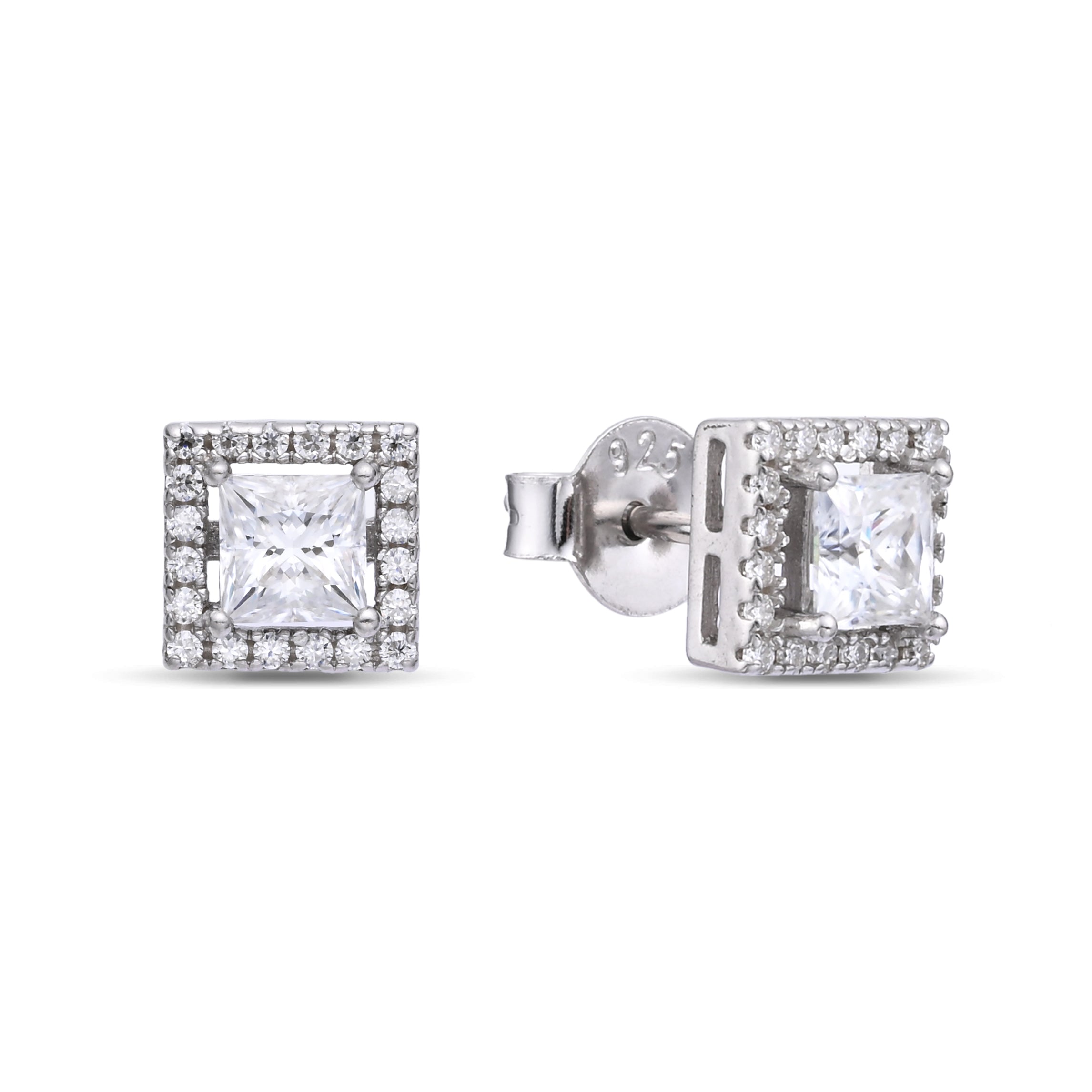 925 Silver Moissanite Earrings 1 CT. VVS1 D Color