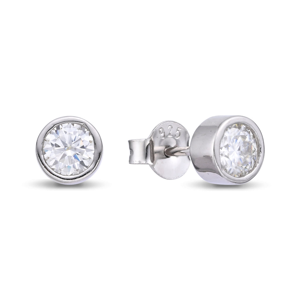 925 Silver Moissanite Earrings  D Color VVS1  1 CT