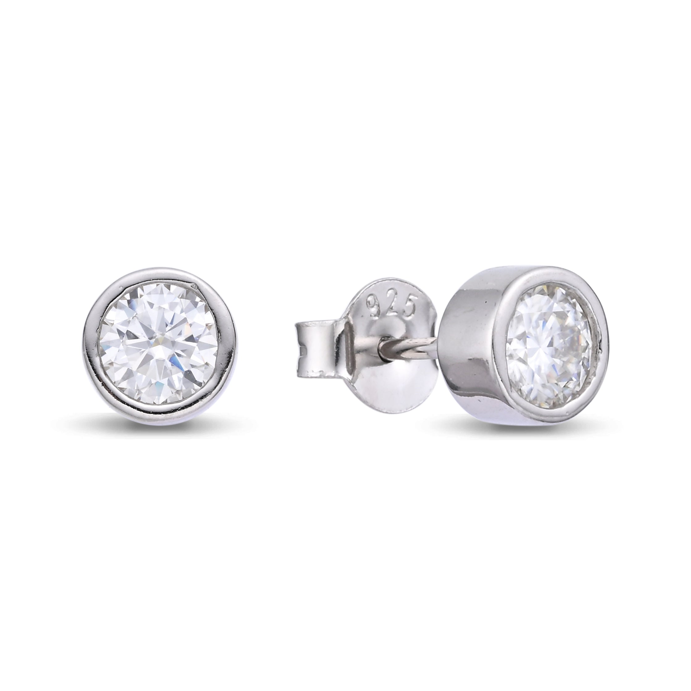 925 Silver Moissanite Earrings  D Color VVS1  1 CT