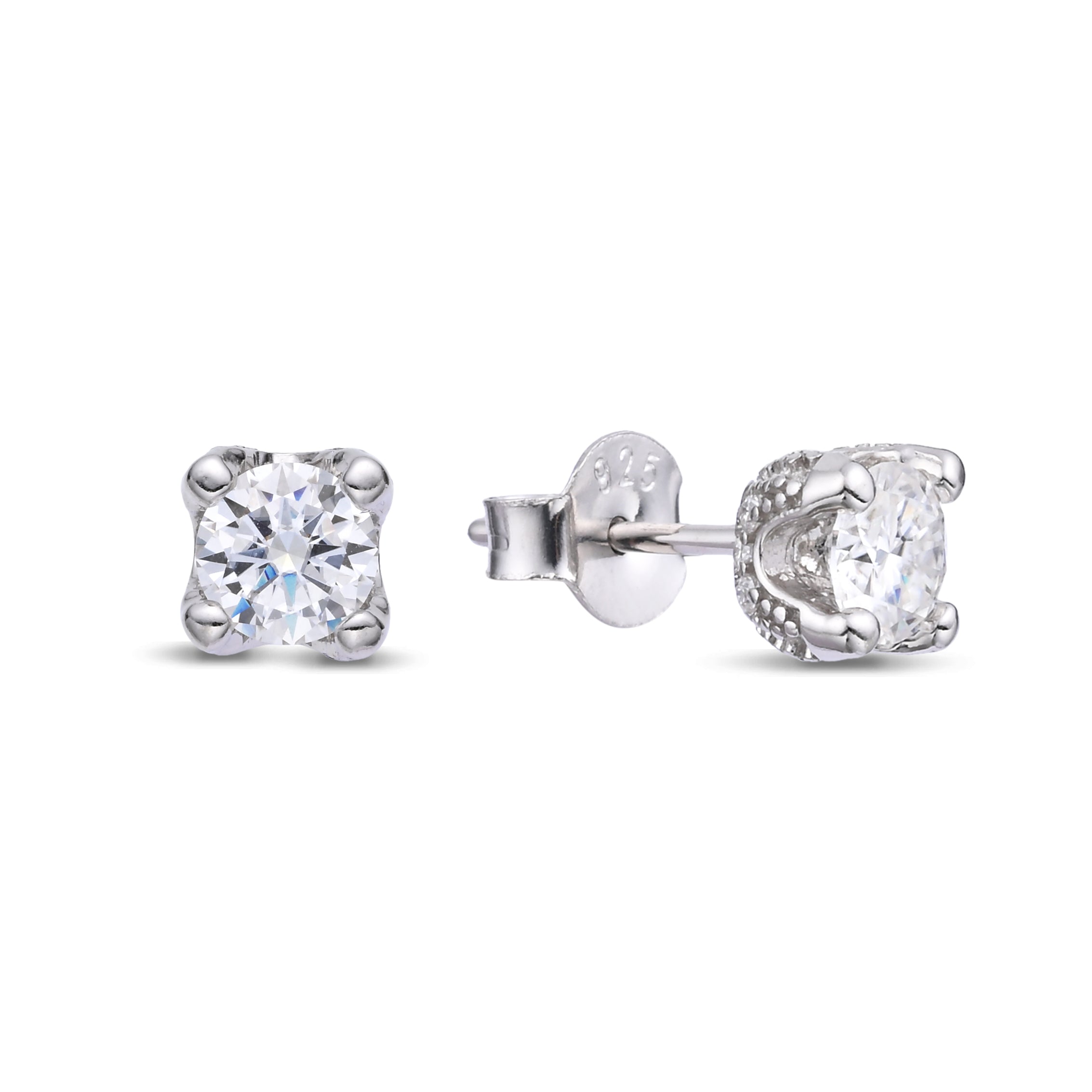 925 Silver Moissanite Earrings D Color VVS1  1.2 CT