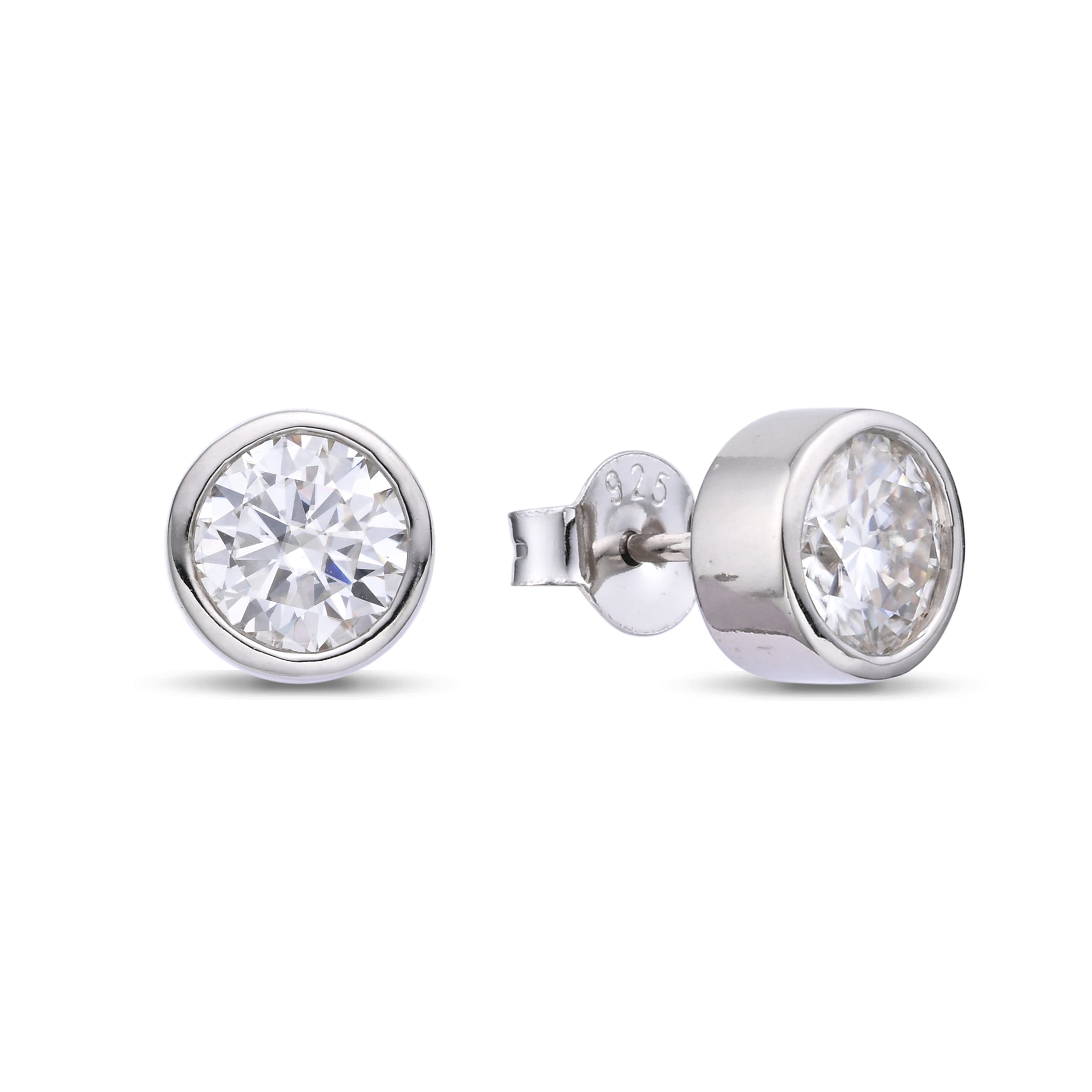 925 Silver Moissanite Earrings D Color 2 CT. VVS1 D