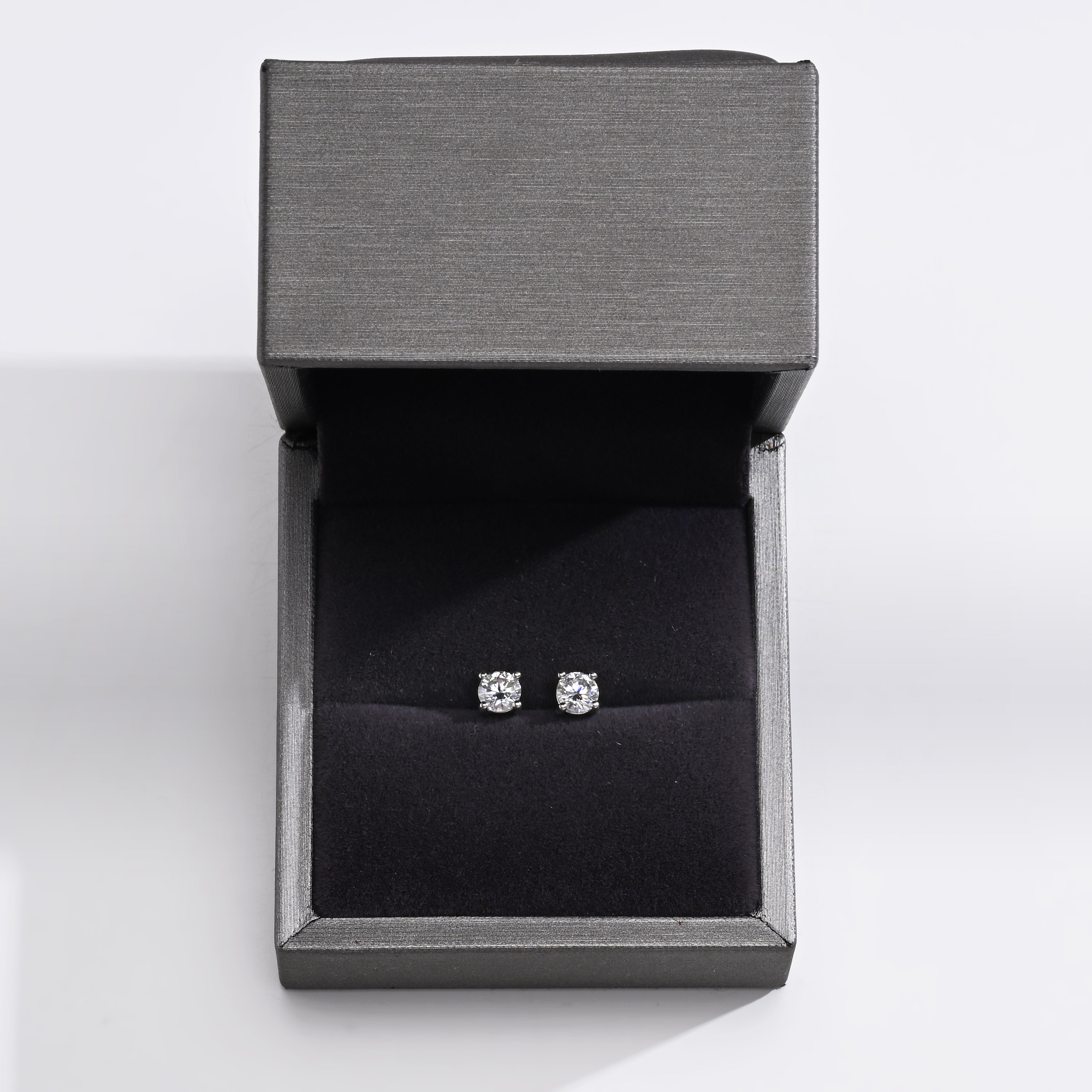 925 Silver Moissanite Earrings 1 CT. VVS1 D Color