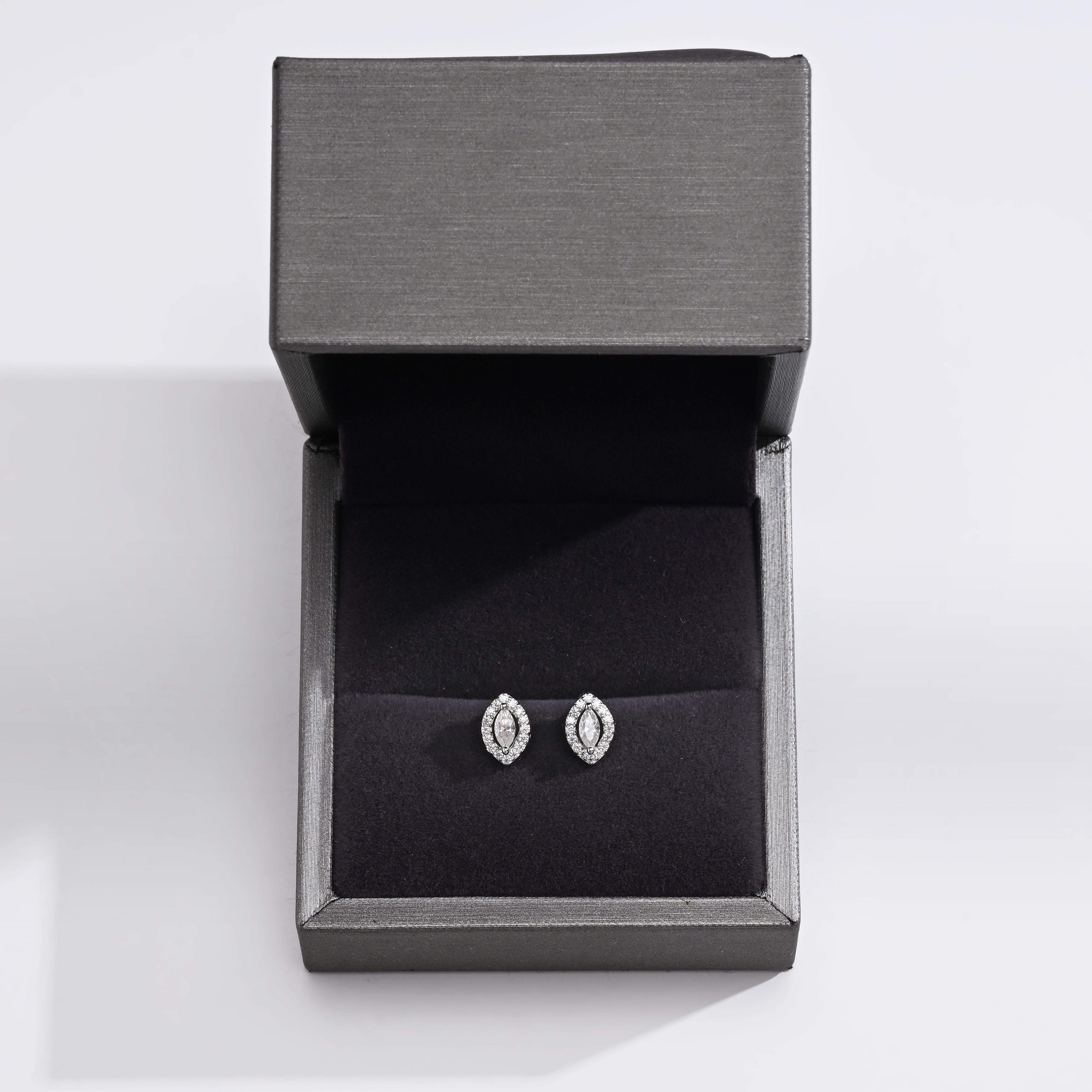 925 Silver Moissanite Earrings 0.6 CT. VVS1 D Color