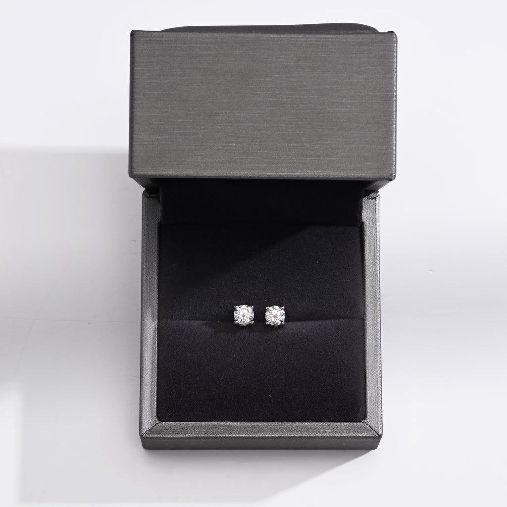 925 Silver Moissanite Earrings D Color VVS1  1 CT