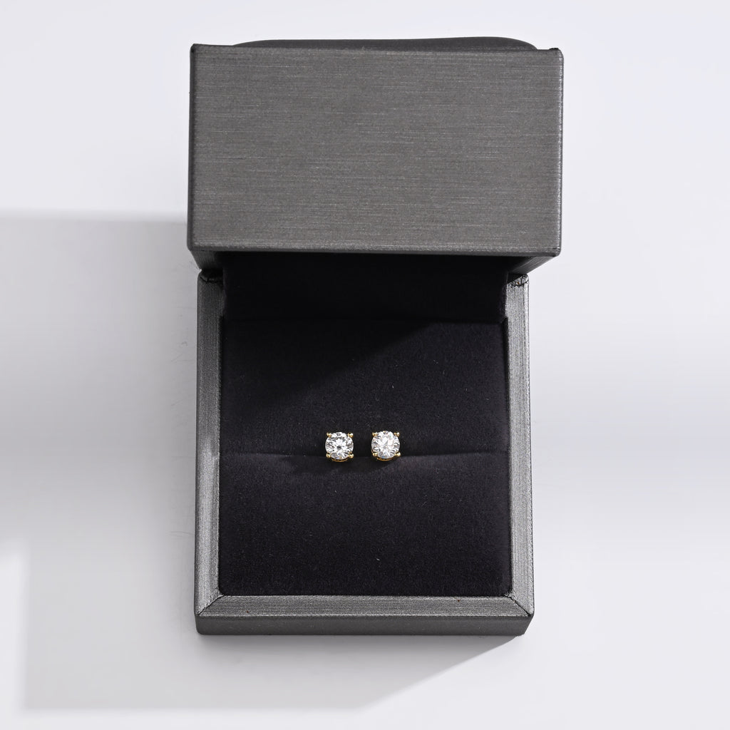 925 Silver Moissanite Earrings D Color VVS1 1 CT