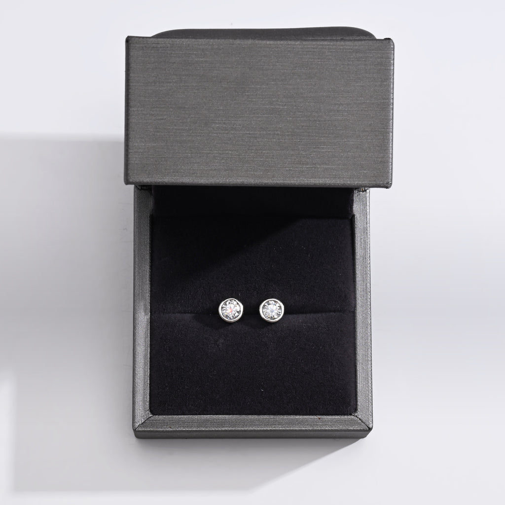 925 Silver Moissanite Earrings  D Color VVS1  1 CT