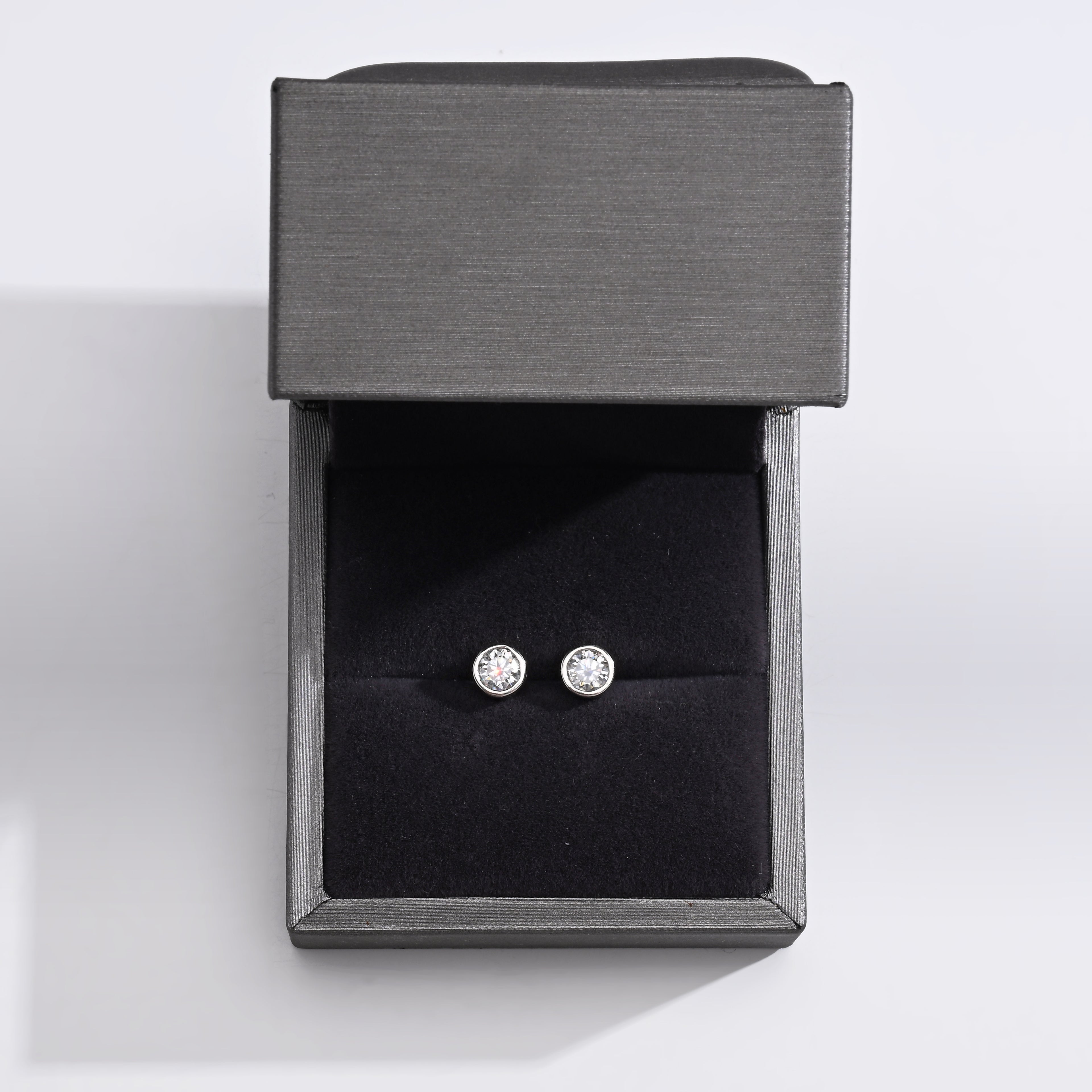 925 Silver Moissanite Earrings  D Color VVS1  1 CT