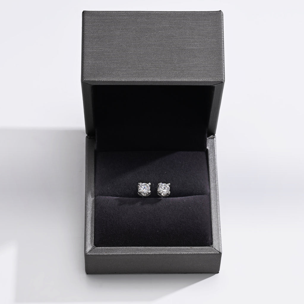 925 Silver Moissanite Earrings D Color VVS1  1.2 CT