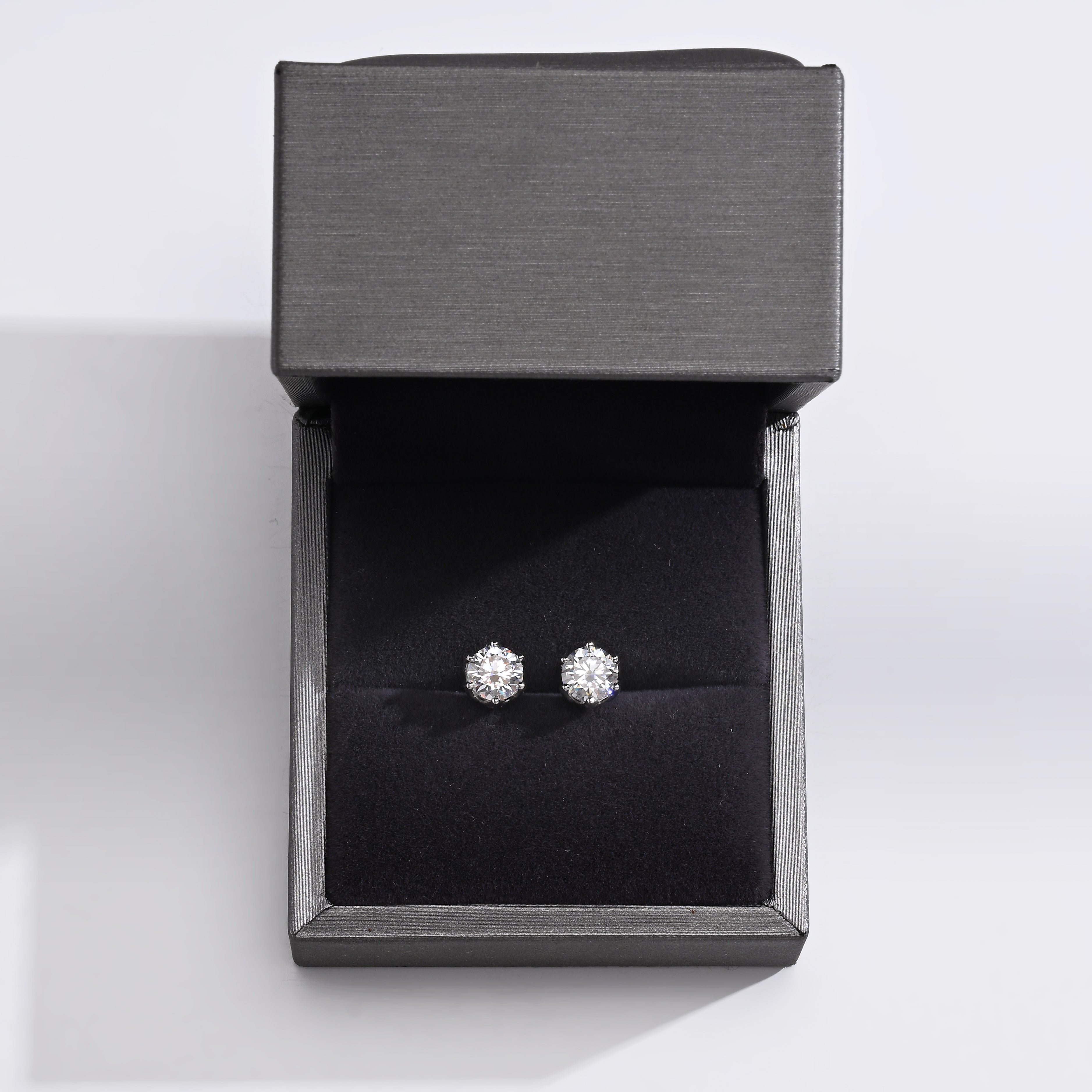 925 Silver Moissanite Earrings 2 CT. VVS1 D COLOR