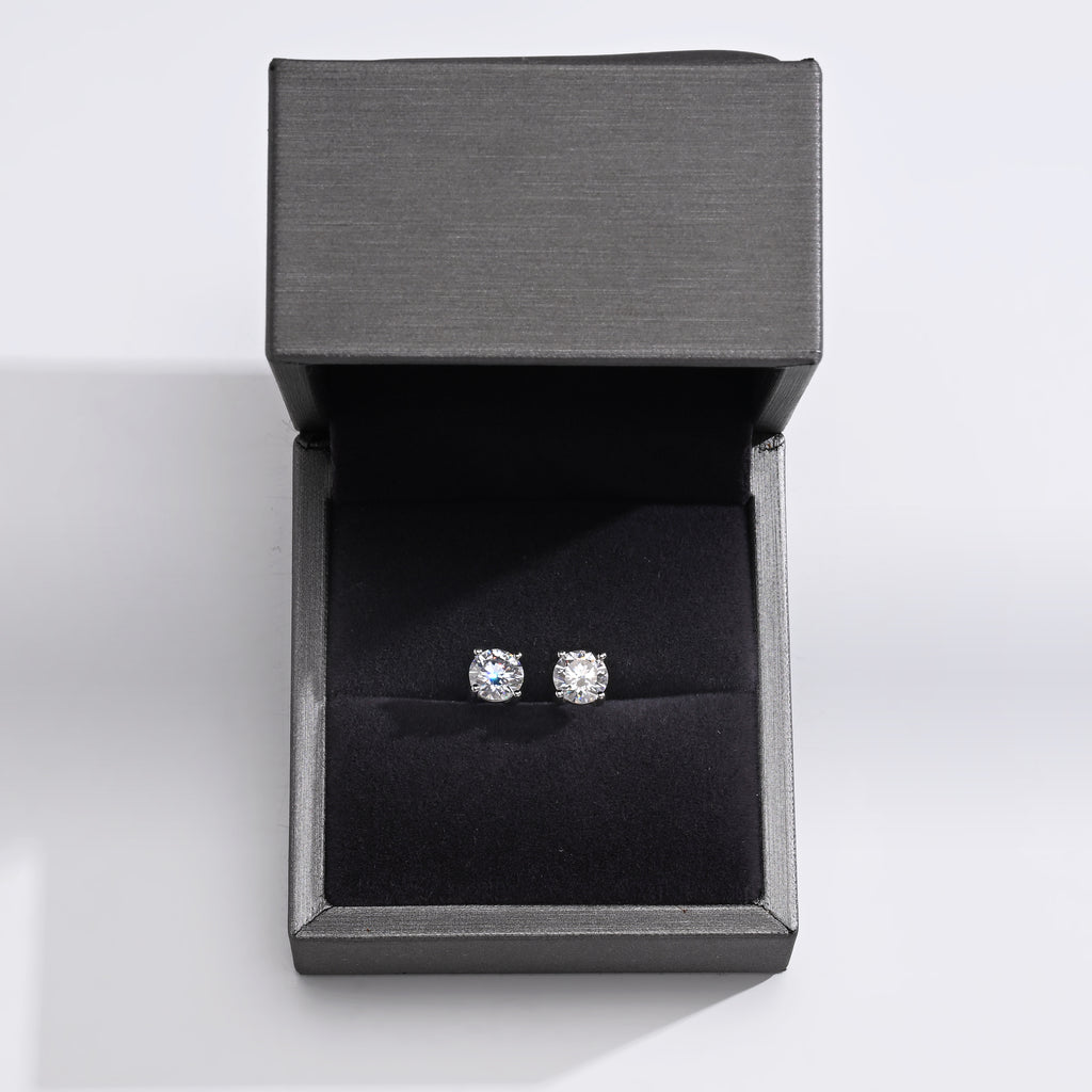925 Silver Moissanite Earrings D Color VVS1 2CT