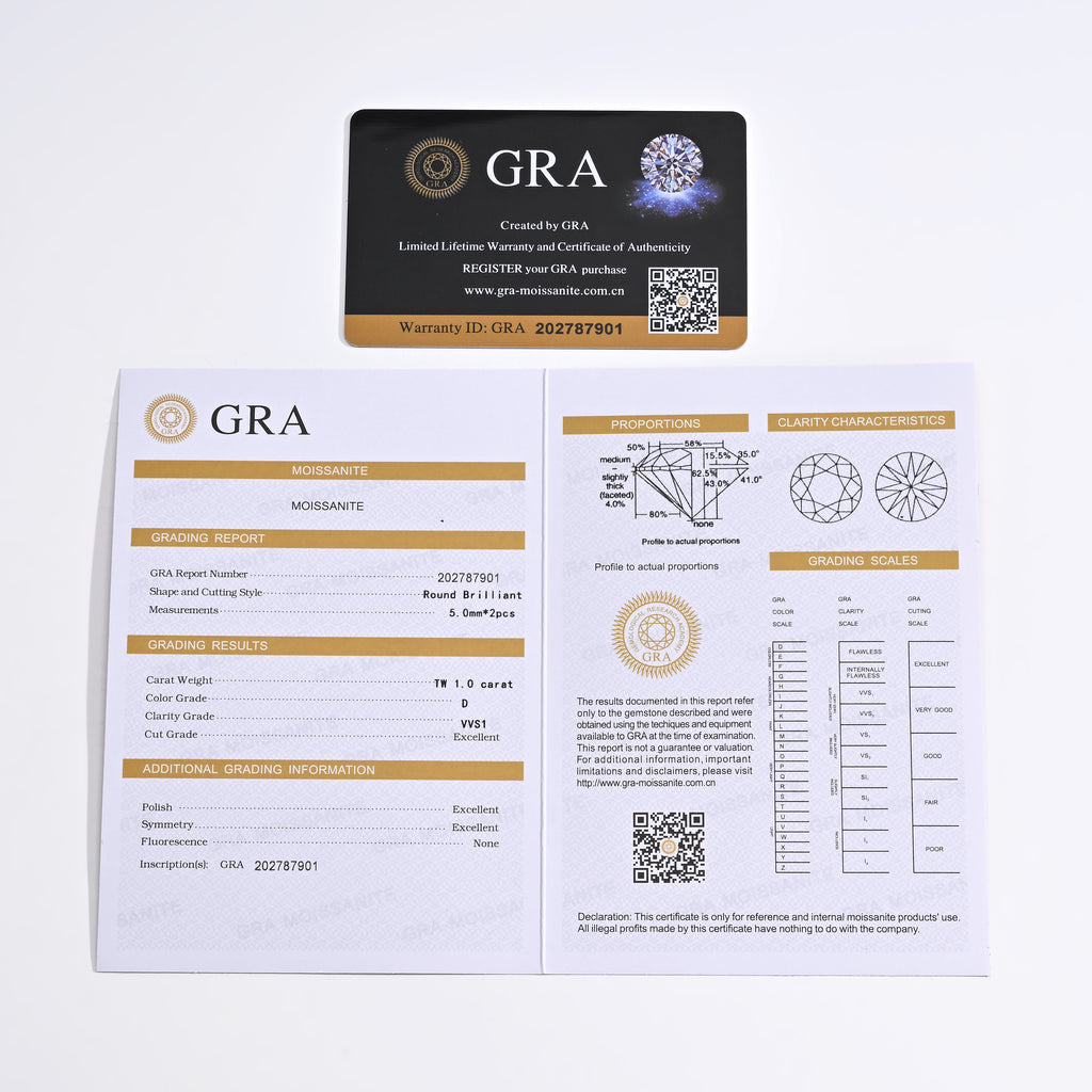 925 Silver Moissanite Earrings D Color VVS1 1 CT