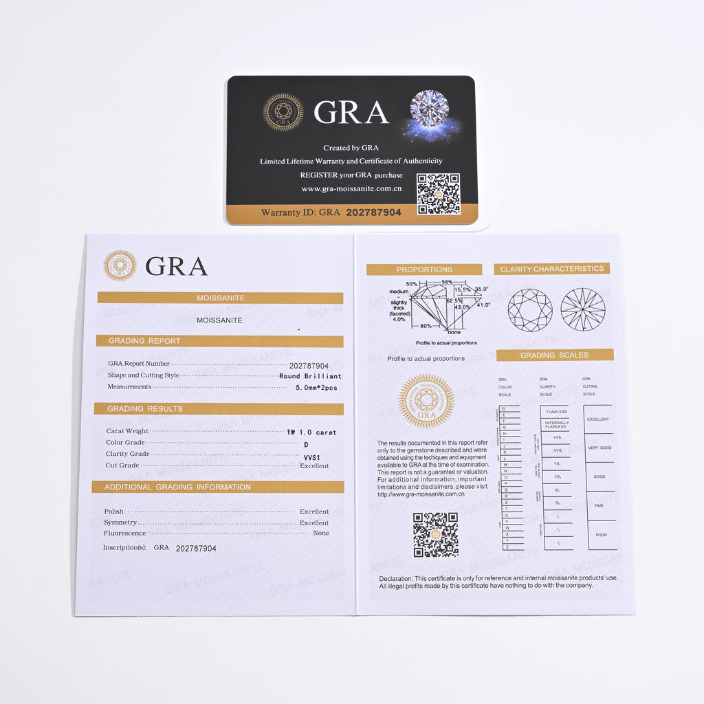 925 Silver Moissanite Earrings D Color VVS1  1 CT