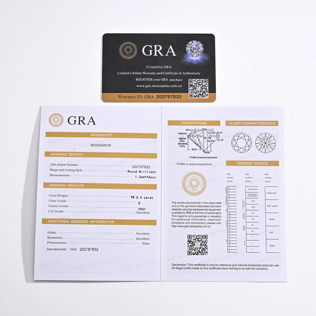 925 Silver Moissanite Earrings 0.4 CT. VVS1 D Color