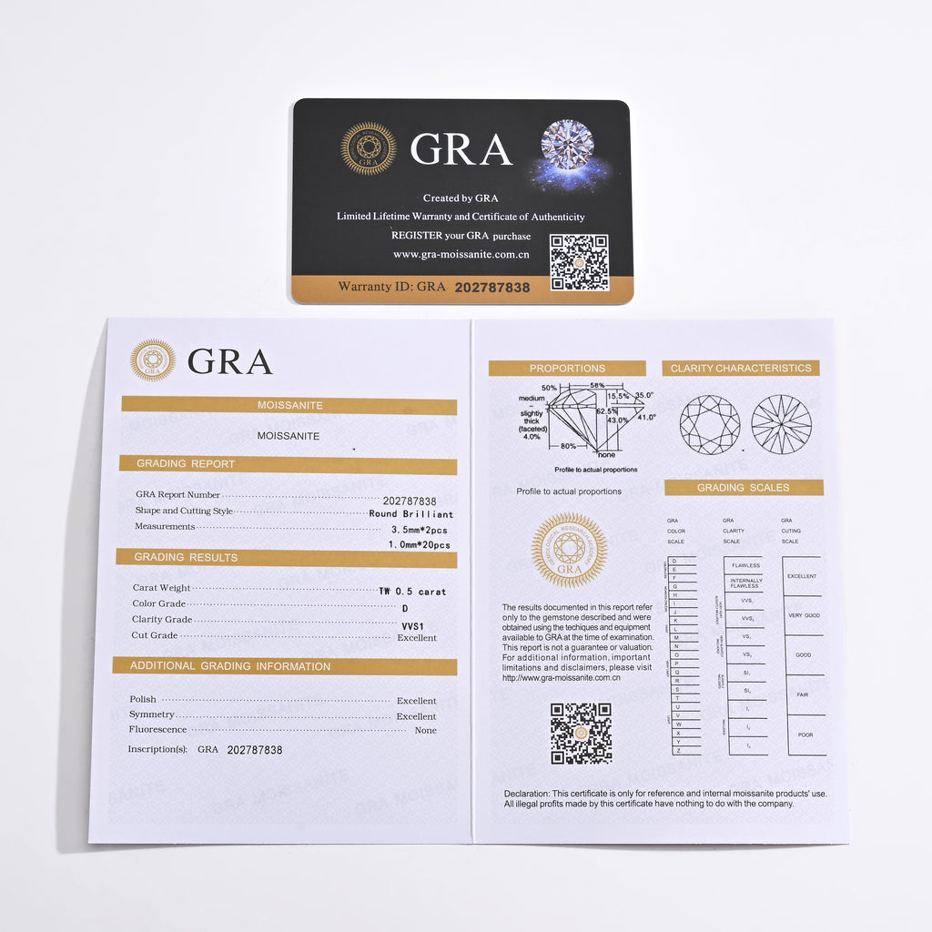 925 Silver Moissanite Earrings 0.5 CT. VVS1 D Color