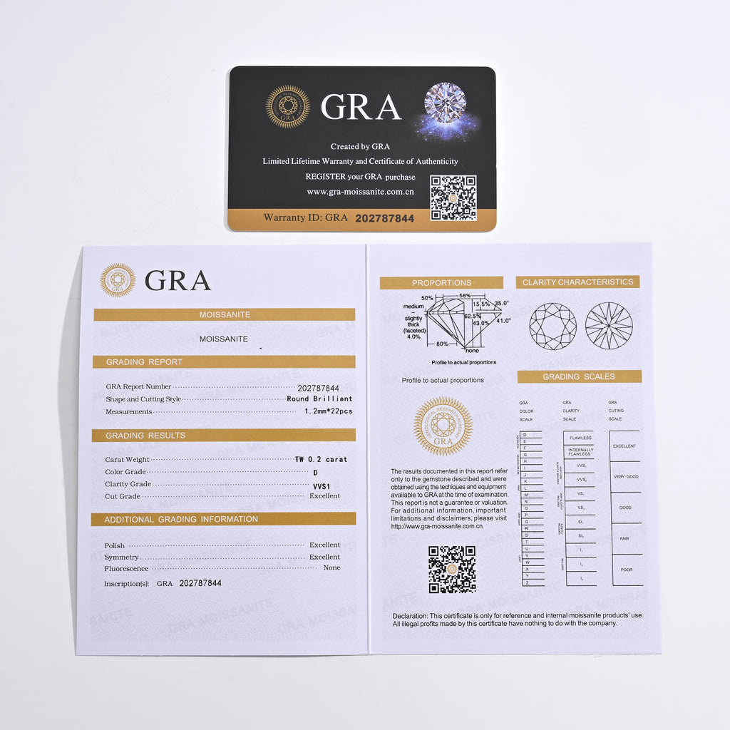 925 Silver Moissanite Earrings 0.2 CT. VVS1 D Color