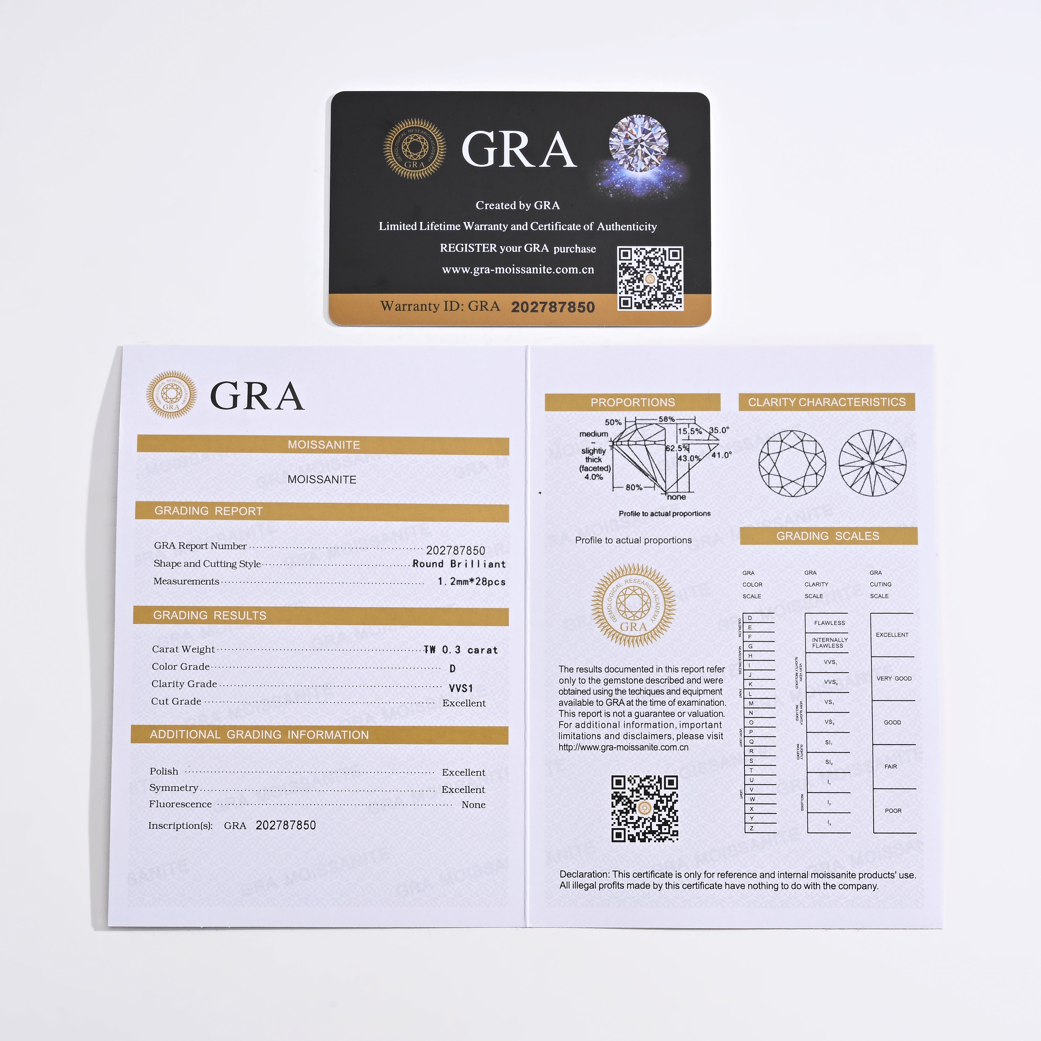 925 Silver Moissanite Earrings 0.3 CT. VVS1 D Color