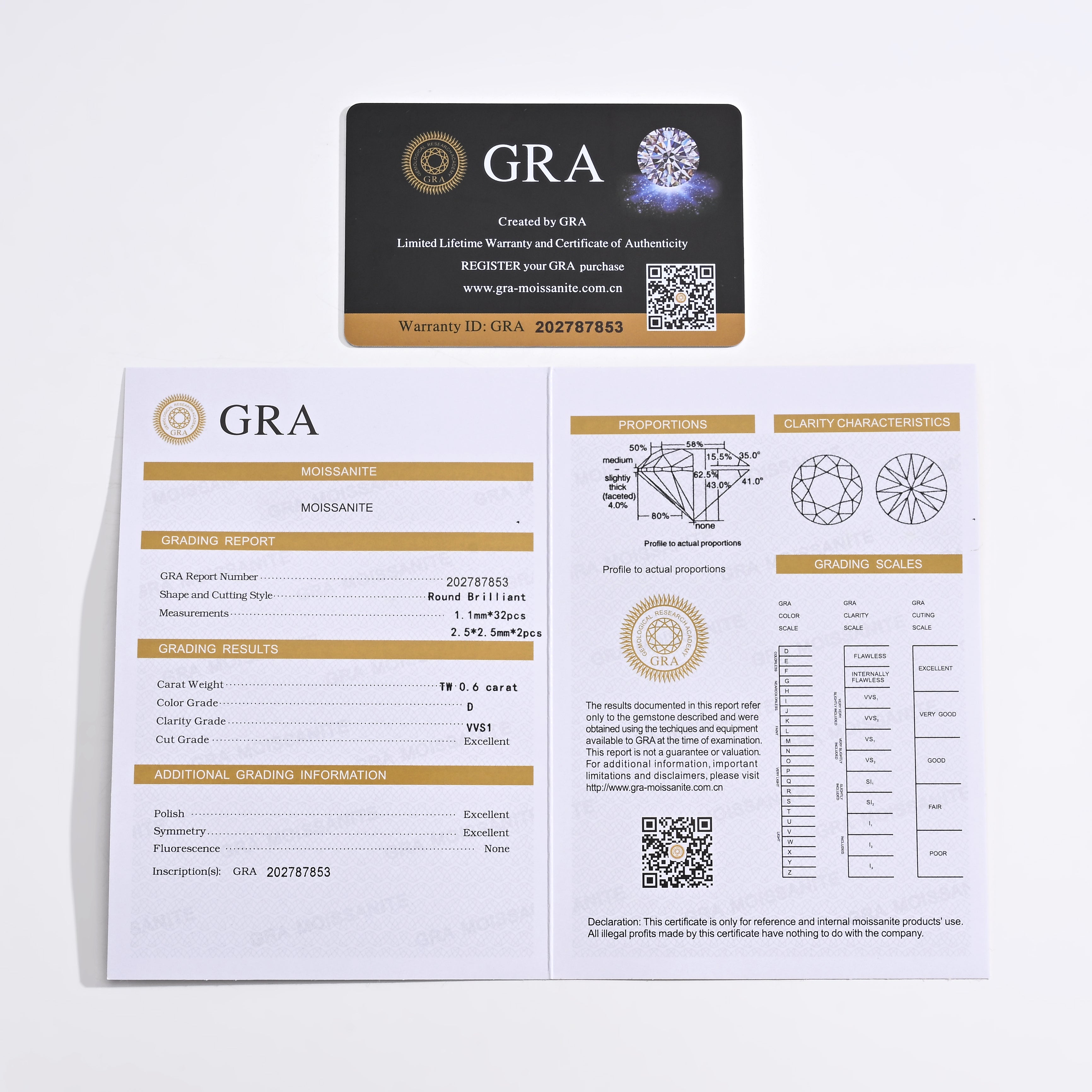 925 Silver Moissanite Earrings 0.6 CT. VVS1 D Color