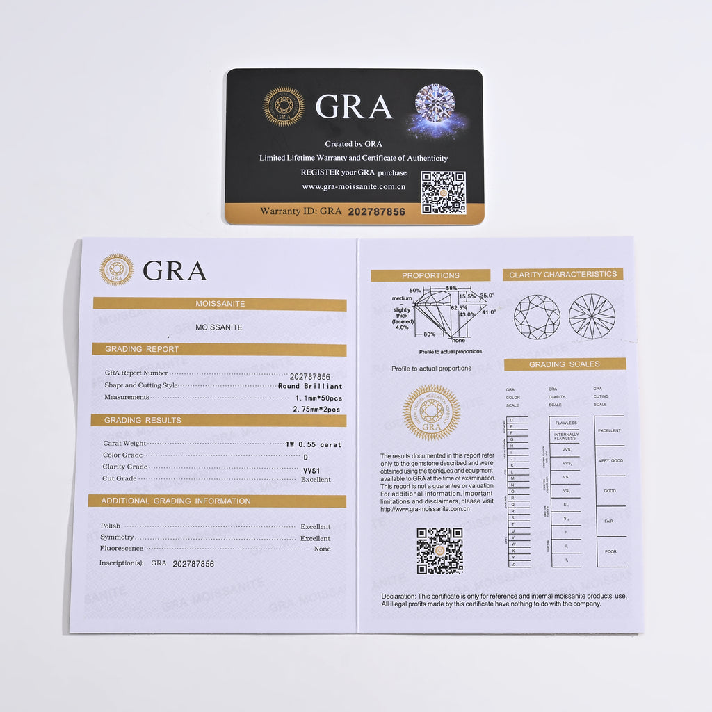 925 Silver Moissanite Earrings 0.55 CT. VVS1 D Color