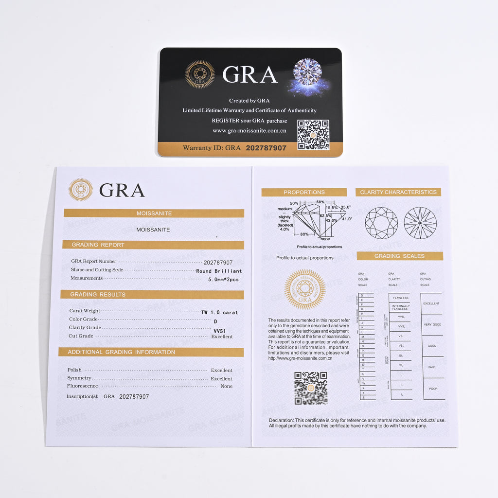 925 Silver Moissanite Earrings 1 CT. VVS1 D Color