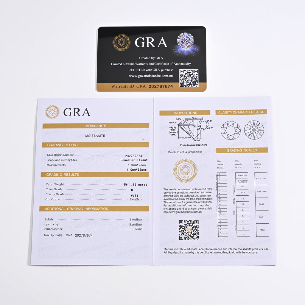 925 Silver Moissanite Earrings 1.16 CT. VVS1 D Color