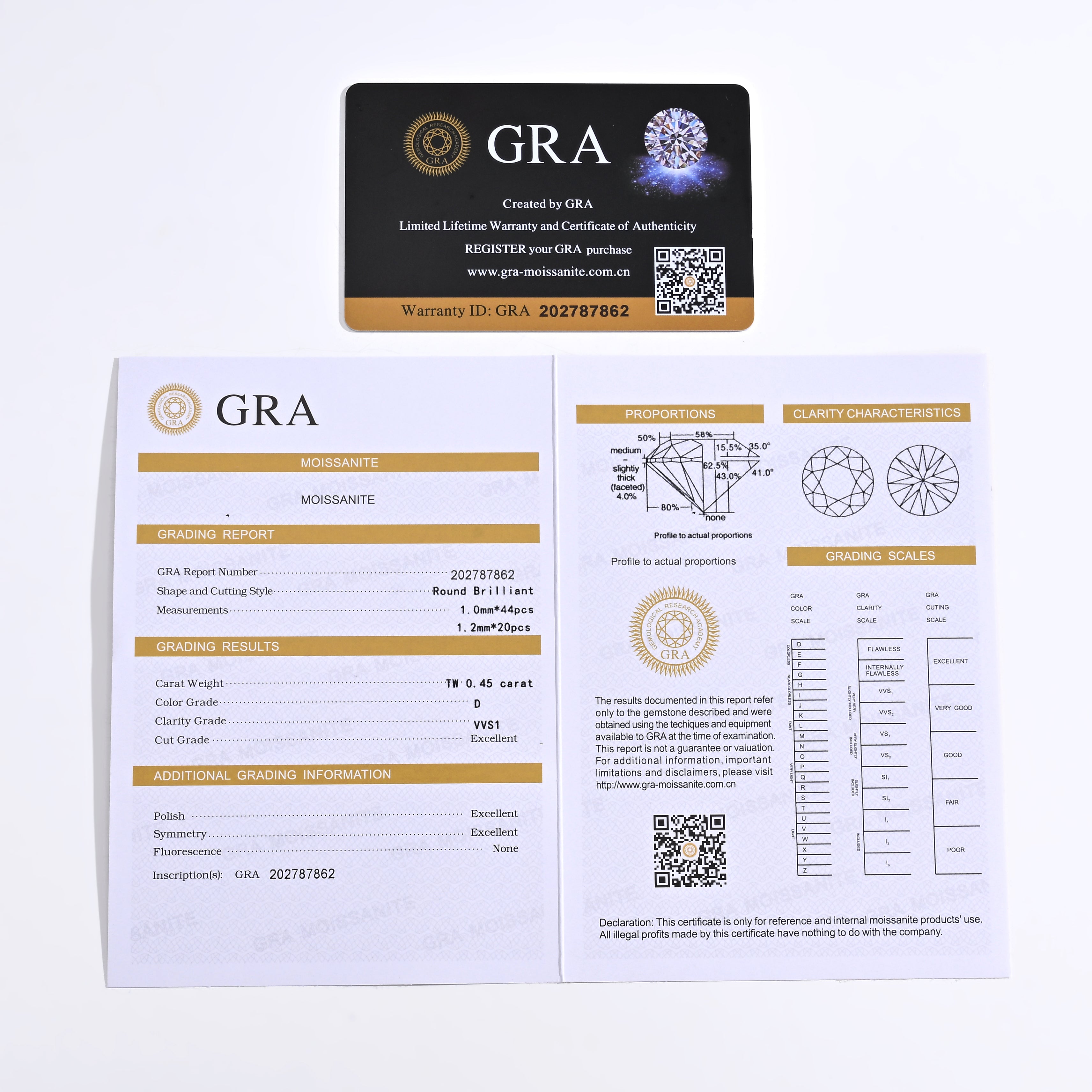 925 Silver Moissanite Earrings & Pendants 0.45 CT. VVS1 D Color