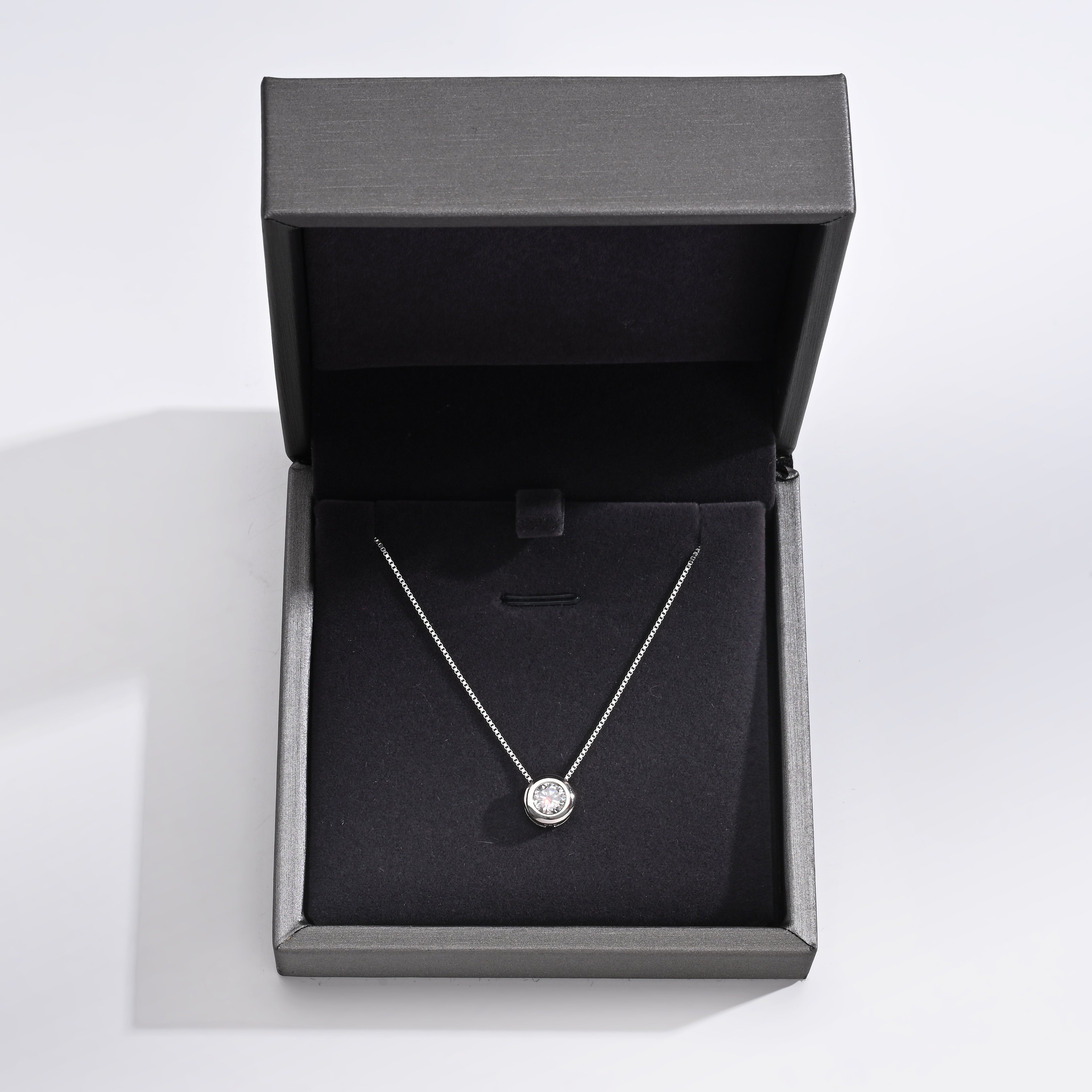 925 Silver Moissanite Necklace 1 CT. VVS1 D