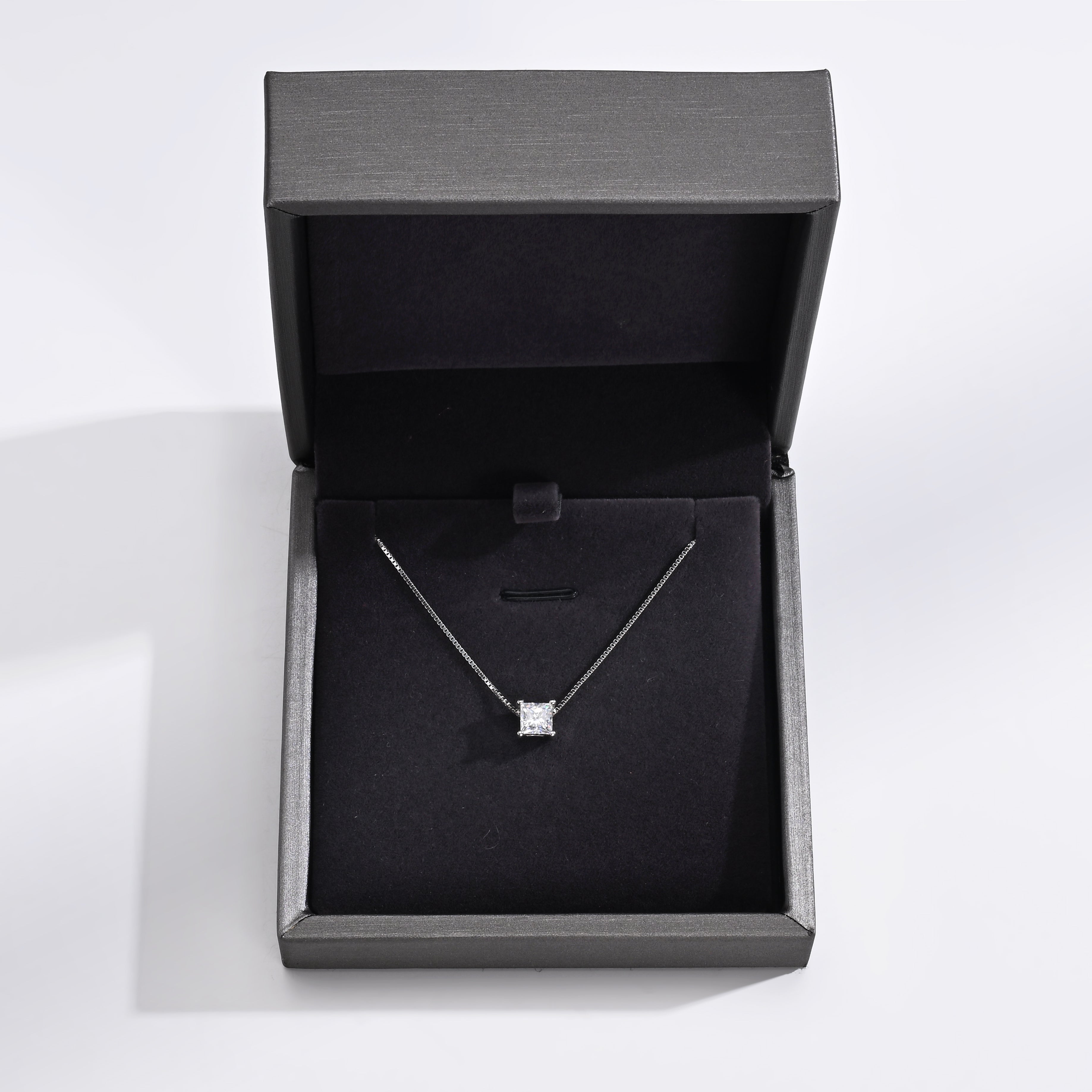 925 Silver Moissanite Necklace 1 CT. VVS1 D