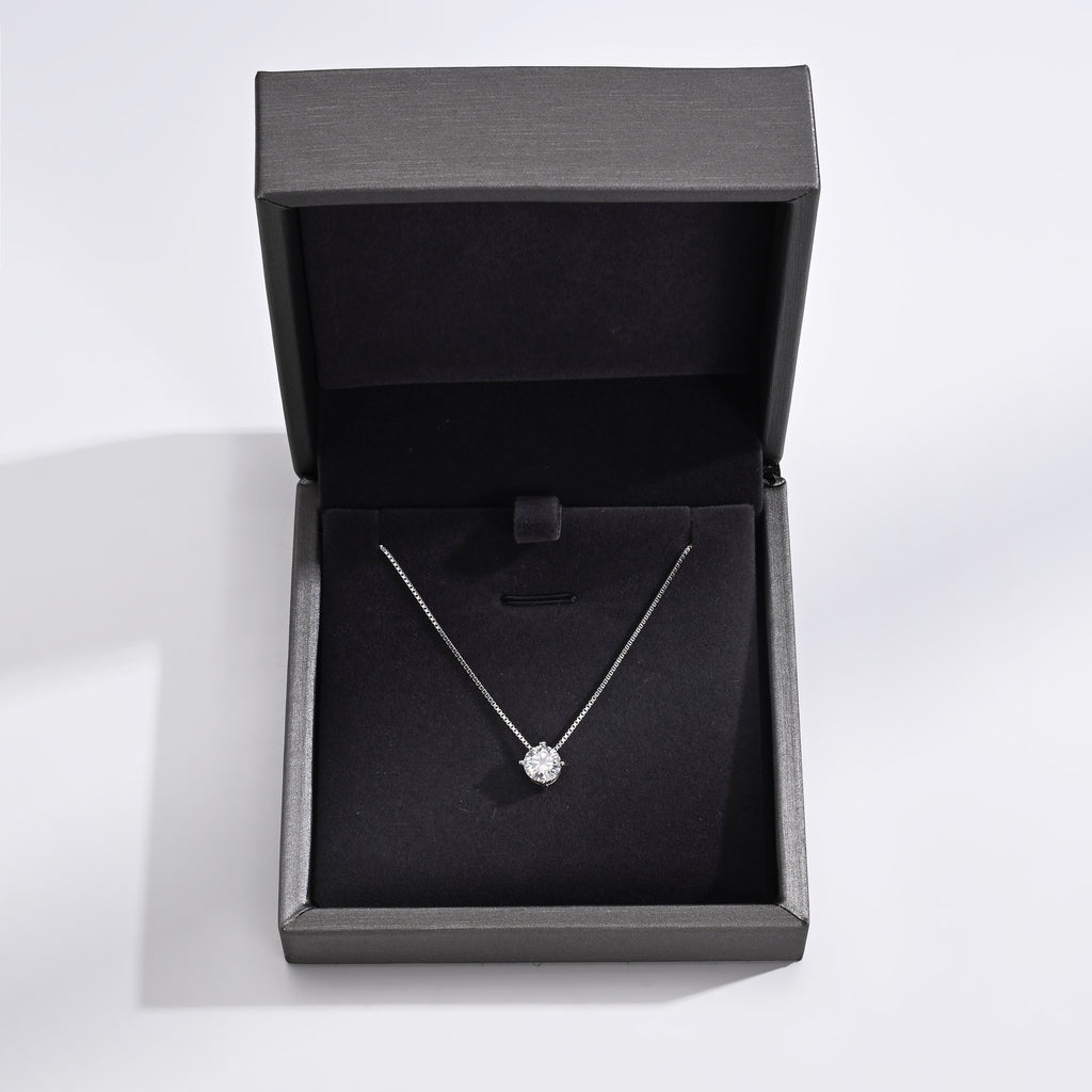 925 Silver Moissanite Necklace  1 CT. VVS1 D