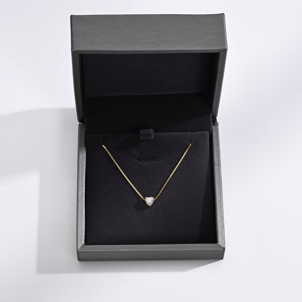925 Silver Moissanite Necklace Heart 0.5 CT. VVS1 D