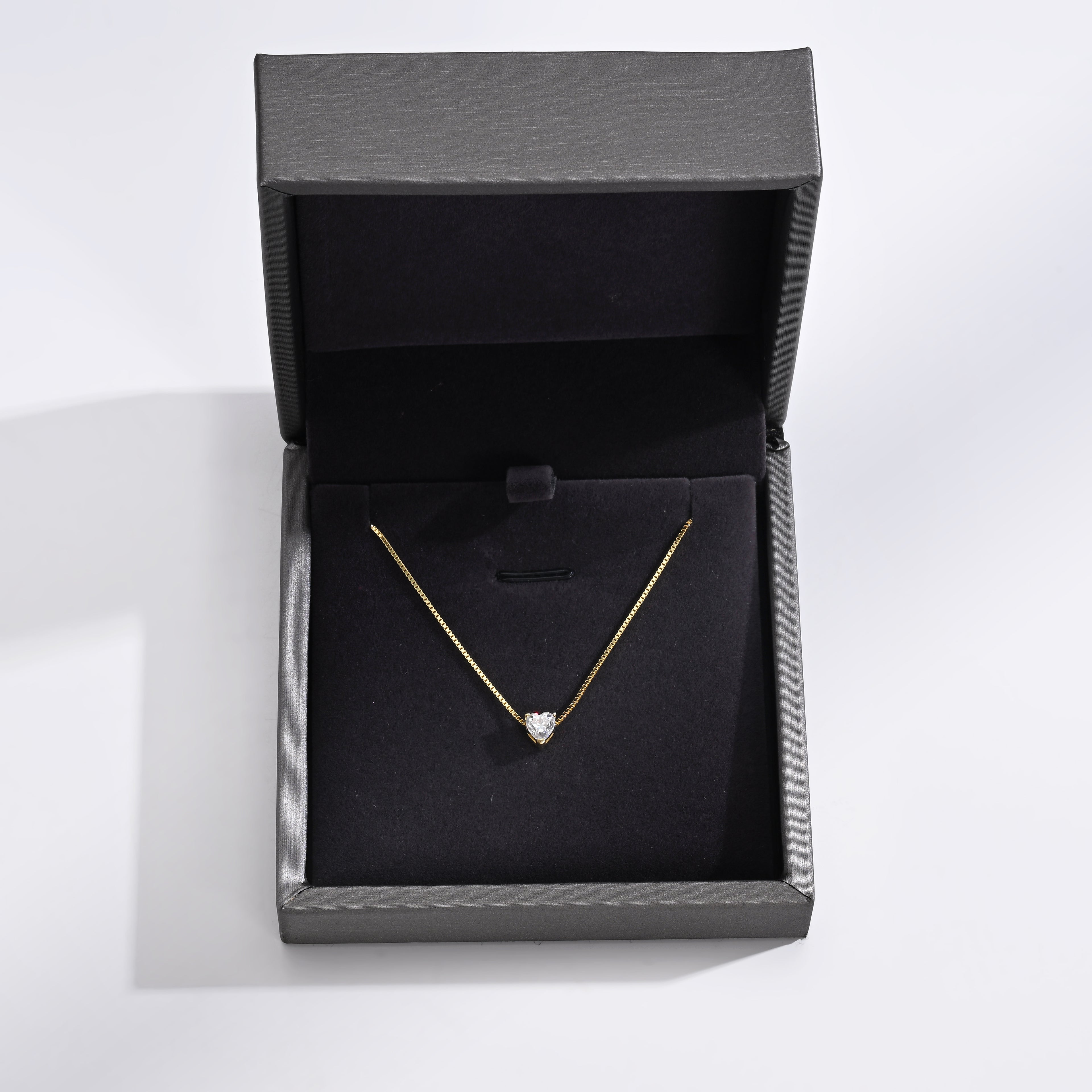 925 Silver Moissanite Necklace Heart 0.5 CT. VVS1 D