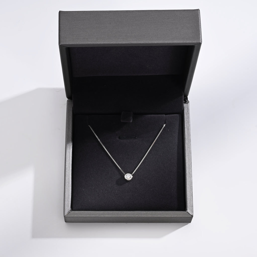 925 Silver Moissanite Necklace 0.3 CT. VVS1 D